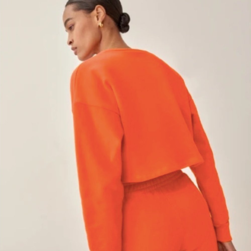 Reformation Orange Sweatshirt Cropped - Picture 3 of 10